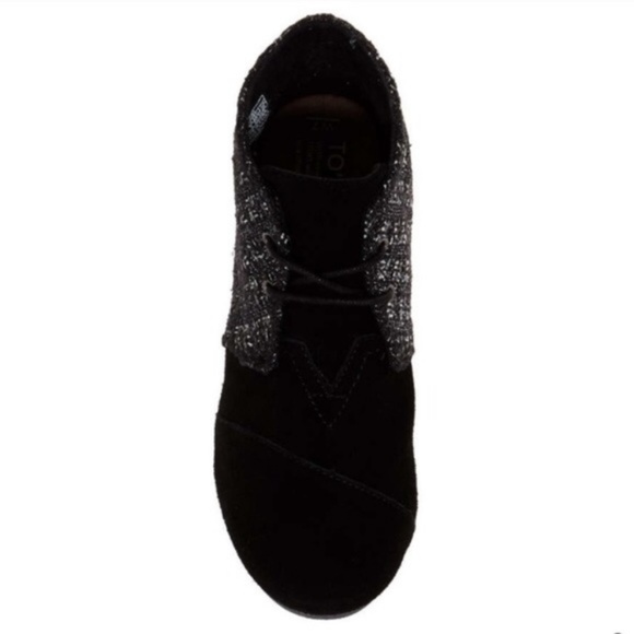 toms // black metallic bouclé wedge booties - Picture 3 of 3